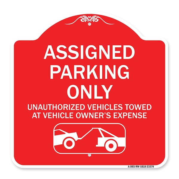 Parking Restriction Assigned Parking Unauthorized Vehicles Towed at Owner Expense, RW-1818-23374